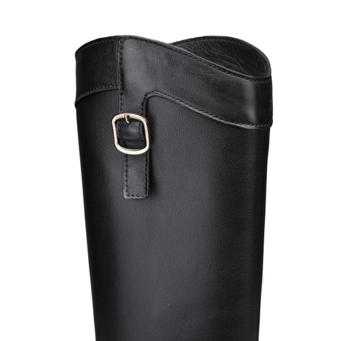 Women's black leather Easy boot - Santoni - 6