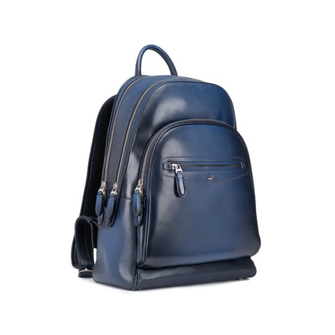 Blue leather backpack - Santoni - 1