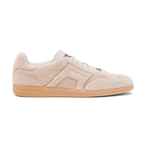 Men's beige fur sneaker - Santoni - 1