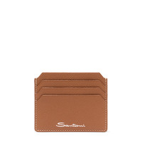 Light brown tumbled leather credit card holder - Santoni - 1