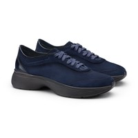 Men's blue suede Easy Bounce sneaker - Santoni - 2