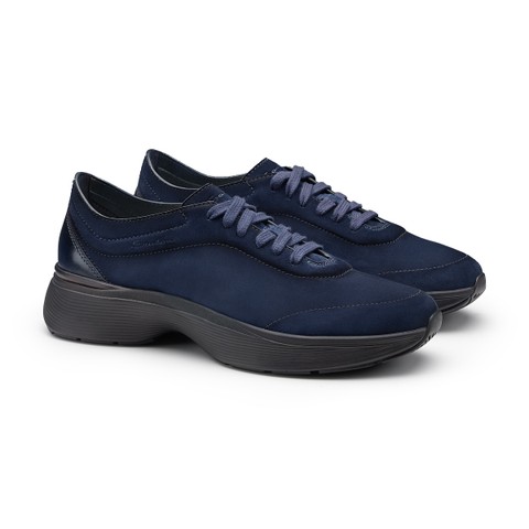 Men's blue suede Easy Bounce sneaker - Santoni - 2