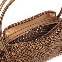 Sac port&eacute; crois&eacute; en cuir tress&eacute; dor&eacute; - Santoni - 2
