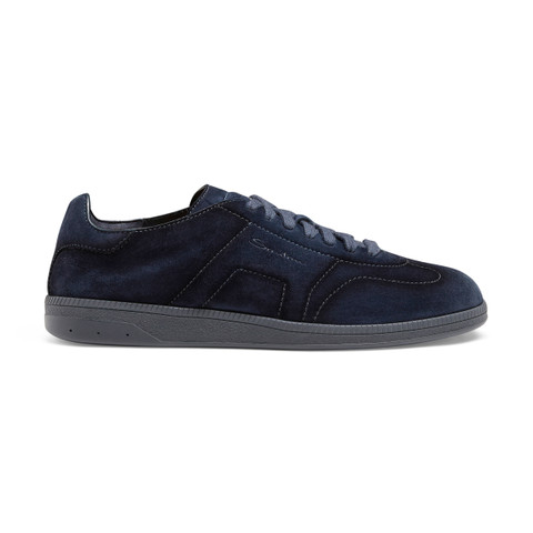 Men's blue suede DBS Oly sneaker - Santoni - 1