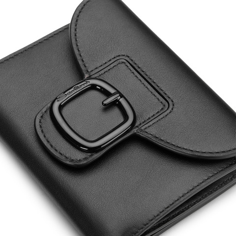 Black leather wallet with coin pocket - Santoni - 5
