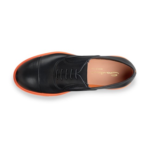 Women's black leather Easy Run lace-up - Santoni - 4