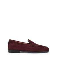 Women's burgundy suede Carla loafer - Santoni - 1