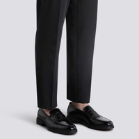 Men's black leather Easy penny loafer - Santoni - 2