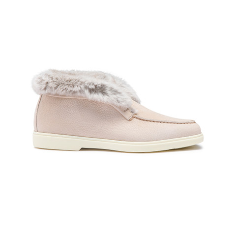 Women&rsquo;s pink suede desert boot - Santoni - 1