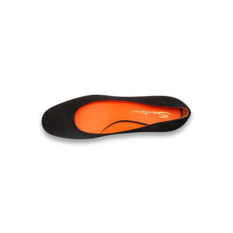 Women's black suede low-heel pump - Santoni - 5
