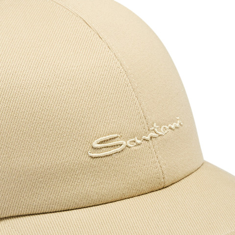 Men's beige cotton baseball cap - Santoni - 3