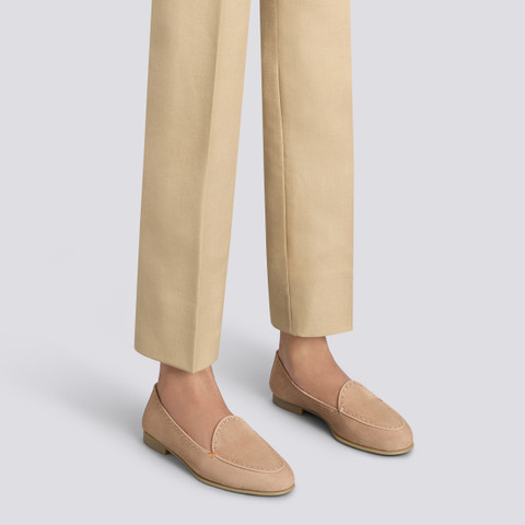 Women's pink suede loafer - Santoni - 2