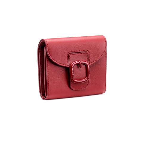 Red leather wallet with coin pocket - Santoni - 2