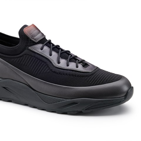 Men's grey leather sneaker - Santoni - 5