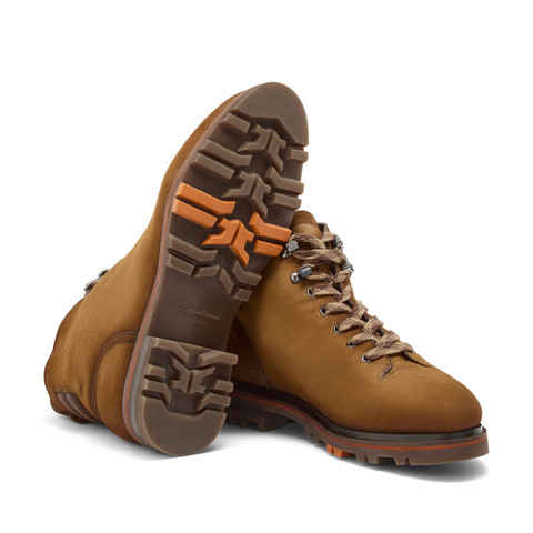 Men's light brown nubuck hiking boot - Santoni - 4