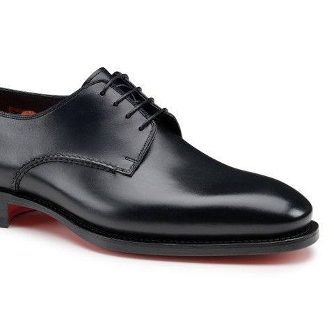 Men's black leather Derby shoe - Santoni - 5