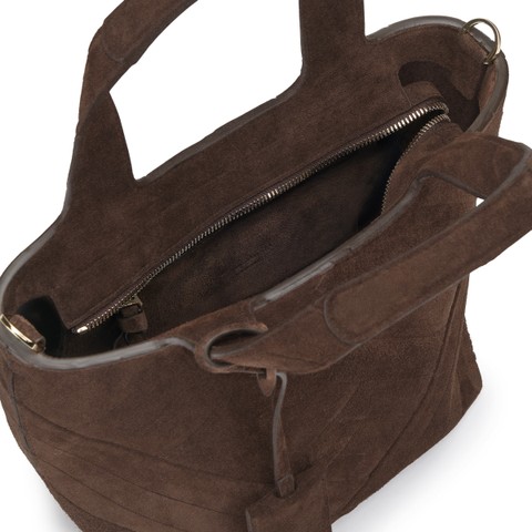 Dark brown suede handbag - Santoni - 6