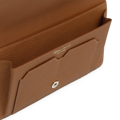 Light brown tumbled leather document holder - Santoni - 4