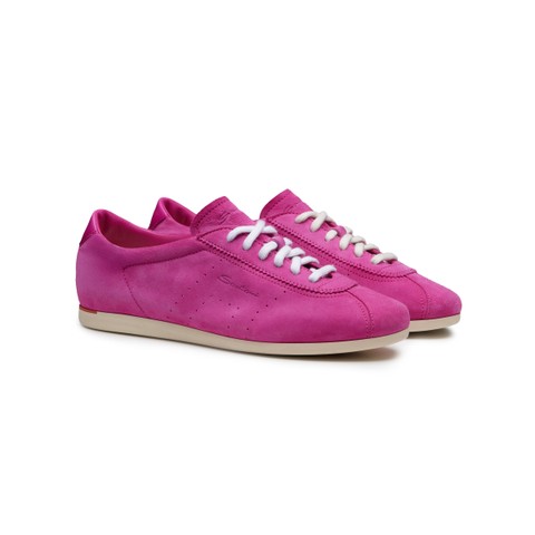 Women's pink suede sneaker - Santoni - 3