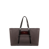 Dark brown tumbled leather shopping bag - Santoni - 1