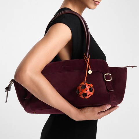 Orange woven leather sphere charm - Santoni - 2