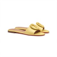 Women's yellow leather slide sandal - Santoni - 2