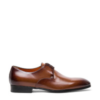 Men's polished brown leather derby shoe - Santoni - 1