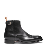 Men's grey leather ankle boot - Santoni - 1