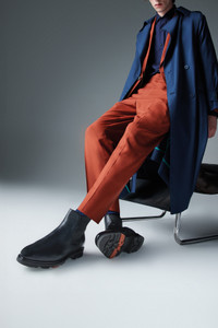 Men's black leather Chelsea boot - Santoni - editorial