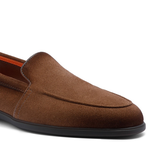 Mocasines de hombre de ante marrón claro - Santoni - 6