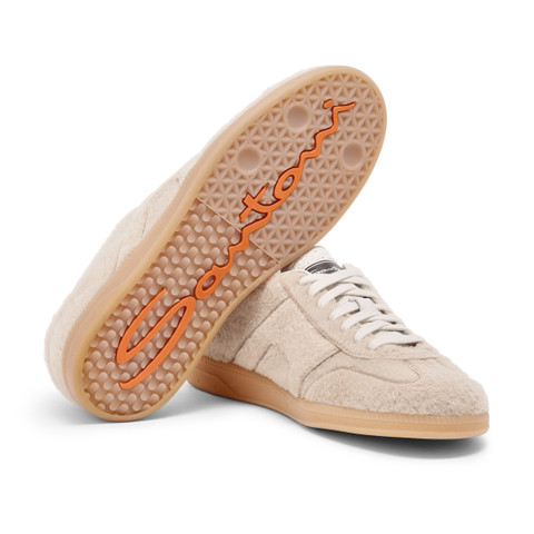 Men's beige fur sneaker - Santoni - 3