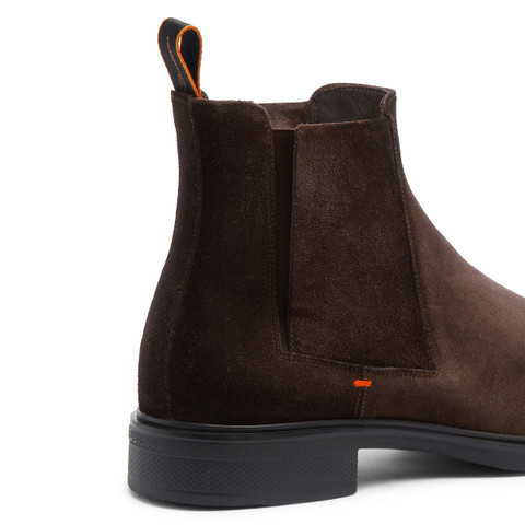 Men's dark brown suede Chelsea boot - Santoni - 6