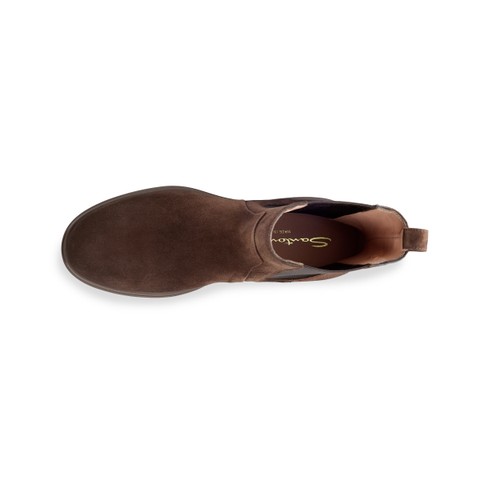 Women's dark brown suede Chelsea boot - Santoni - 4