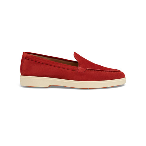 Mocassino da donna in suede rosso - Santoni - 1