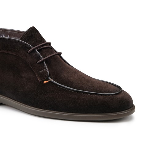 Men's dark brown suede desert boot - Santoni - 5