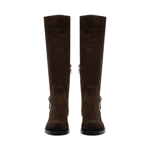 Women's dark brown suede boot - Santoni - 3