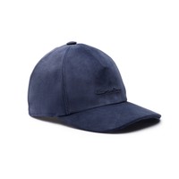 Blue suede baseball cap - Santoni - 2