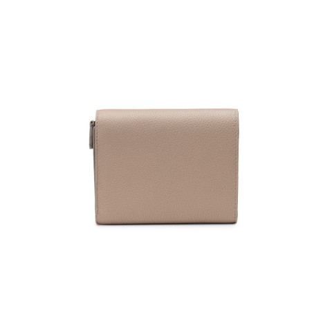 Dove grey tumbled leather wallet - Santoni - 4