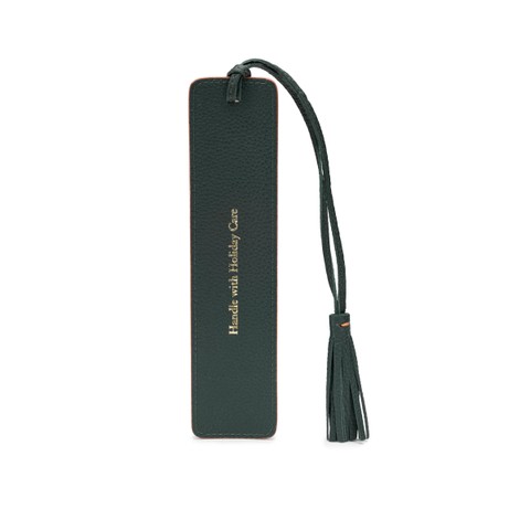 Green tumbled leather bookmark - Santoni - 4