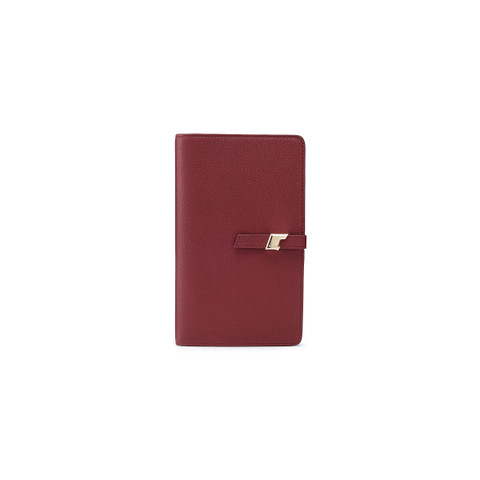 Red tumbled leather document holder - Santoni - 1