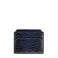 Tarjetero de piel de aligátor azul - Santoni - 1