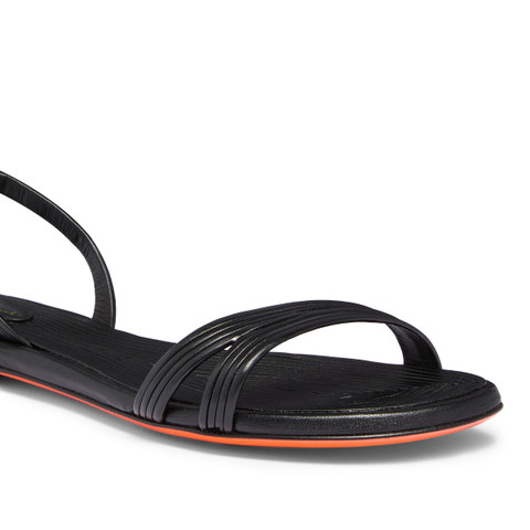 Women's black leather sandal - Santoni - 5