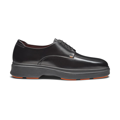 Men's black leather Easy Nova Derby shoe - Santoni - 1