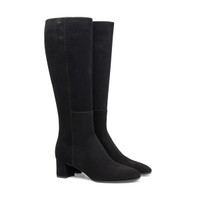 Women&rsquo;s black suede mid-heel boot - Santoni - 2