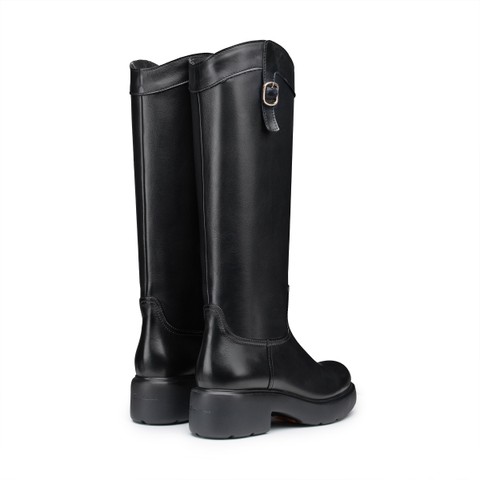 Women's black leather Easy boot - Santoni - 3