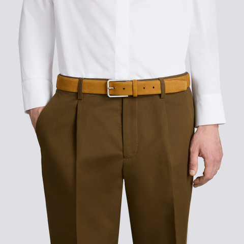 Men's light brown suede adjustable belt - Santoni - 2