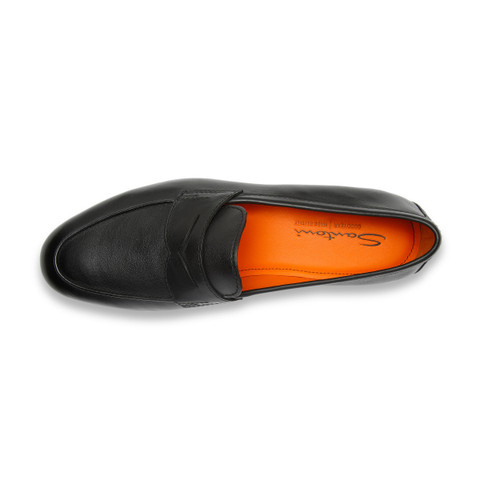 Men's black leather Carlo penny loafer - Santoni - 5