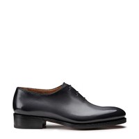 Men's grey leather Oxford lace-up - Santoni - 1