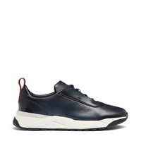 Men's blue leather sneaker - Santoni - 1