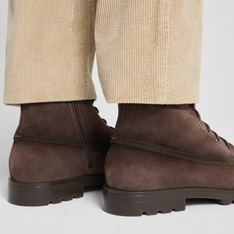 Men's dark brown suede ankle boot - Santoni - 7